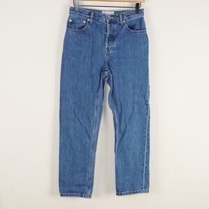 Everlane Mid Rise 90s Cheeky Blue Button Fly Ankle Jeans Womens Sz 26